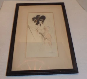 1906 M. C. Müller Signed Watercolor Artwork Sexy Woman In Black Hat Art Nouveau - Picture 1 of 10