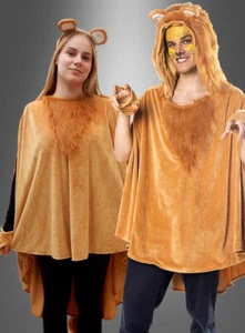 Löwe Poncho aus weichem Plüsch S-XXXL - Löwenkostüm unisex für alle Größen - Bild 1 von 3