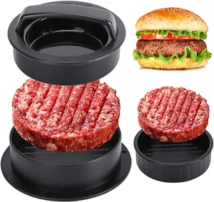 Hamburger Press Patty Maker, Burger Press, 3 in 1 Non-Stick Meat Beef Veggie Ham - Picture 1 of 7