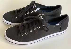 KEDS KICKSTART BLACK CASUAL CANVAS SHOES SNEAKERS US 7 / EU 37.5 - Picture 1 of 6