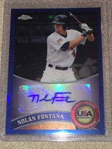 NOLAN FONTANA 2011 Topps Chrome USA Baseball Autograph Blue Refractor 86/99 XRC - Picture 1 of 3