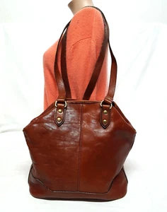 VINTAGE GABBRIELE USA COGNAC LEATHER BUCKET STYLE SHOULDER BAG - Picture 1 of 14