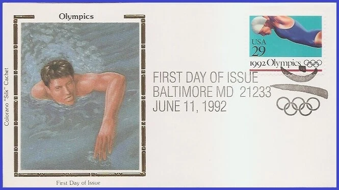 USA3 #2641 U/A COLORANO SILK FDC   Swimming Olimpics - Image 1 of 1