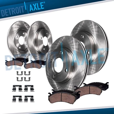 Front & Rear Disc Rotors Ceramic Brake Pads for 2012-2017 Hyundai Accent Kia Rio - Image 1 of 4