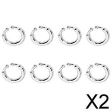 2X 8pcs piercing d'acciaio d'argento anelli naso orecchino cerchio corpo