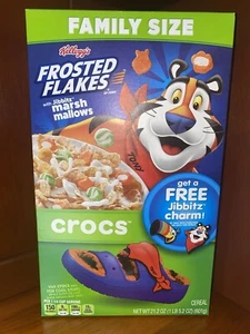 Family Size Kellogg's Frosted Flakes "Crocs" w/ Jibbitz Marsh Mallows - 21.2 oz - Picture 1 of 5