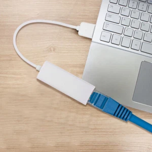 Adaptador de Internet para computadora portátil con conector Ethernet USB blanco ABS - Imagen 1 de 12