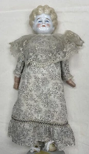 "Antigua muñeca rubia cabeza china de porcelana cuerpo de tela 11,5" - Imagen 1 de 15