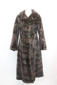 COMO NUEVO CANADIENSE NATURAL OSCURO RANCHO PIEL VISÓN ABRIGO CHAQUETA MUJER TALLA 2 PETITE - Imagen 1 de 6
