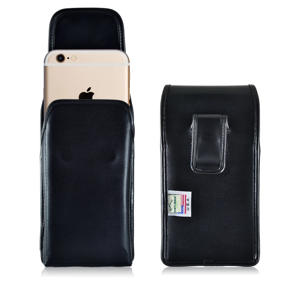 Funda protectora vertical de cuero para teléfono Turtleback Apple iPhone 6S, clip negro Foto 1 de 4
