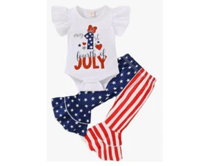 NEW 6-12 MONTHS NEW 4th of July Patriotic Girls Tunic Bloomers Outfit Set - Picture 1 of 4