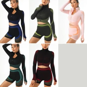 Damen 2 Stück Sport Shorts und Top Yoga Gym Set - Bild 1 von 2