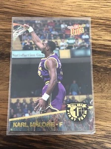 1992-93 Fleer Ultra Karl Malone NBA 1st Team No. 1 of 15 Utah Jazz - Foto 1 di 2
