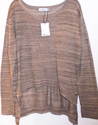 Zara Knit Two Tone Sweater brown space dye jumper Size M Medium New Tags BNWT - Image 1 of 4