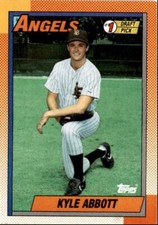 1990 Topps Baseball Cards Kyle Abbott Rookie California Angels #444