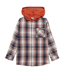 Camicia Tommy Bahama ragazzo manica lunga tasca frontale con cappuccio flanella taglia 8 nuova con etichetta - Foto 1 di 2