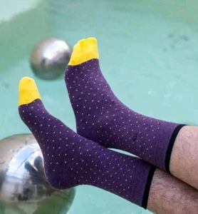 Billybelt Socken, gekämmte Baumwolle, 41-46, Pflaume Gepunktet - Bild 1 von 3