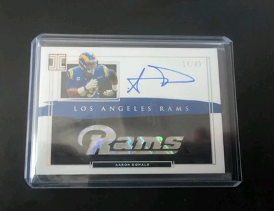 2021 Panini Impeccable - Logo Autographs Aaron Donald #ILA-AD Silver /49 - Image 1 of 3