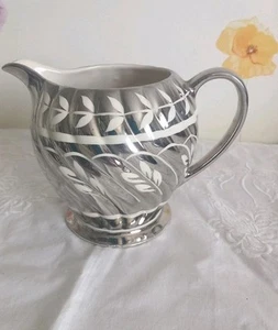 Vintage Sadler 1601 Lusterware Silver White Swirl Jug Or Pitcher - Picture 1 of 15