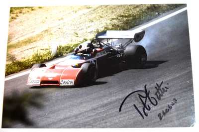 RARE! Peter Gethin AUTOGRAPHED 1972 Chevron Formula 2 Racing Picture - Image 1 of 2