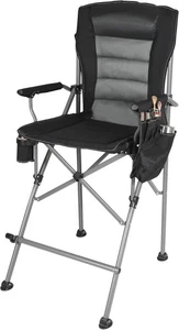 REDCAMP Tall Folding Portable Camping Make Up Artist Chair Holds 300 lbs Black - Picture 1 of 9