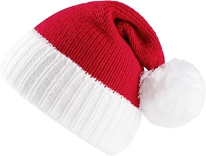 Giggling Getup Erwachsene Strick Weihnachten Beanie Mütze mit Bommeln, rot Weihnachten...  - Bild 1 von 7