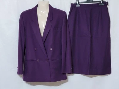 DE COLECCIÓN PENDLETON TRAJE PÚRPURA FALDA Y BLAZER CONJUNTO CLÁSICO TALLA 10 LANA VIRGEN EE. UU. Foto 1 de 4