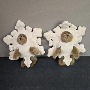 Boyds Bears Fiocco di Neve Vestiti Marrone Peluche Lotto di 2 Nuovi con etichette Crystalfrost 8" - Foto 1 di 8