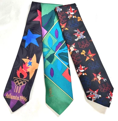 Olimpiadas •3• Corbatas '92 '96 Ralph Marlin Looney Tunes R.M. Deportes Vintage Foto 1 de 4