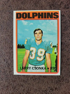 1972 Topps Football Larry Csonka #140 - Miami Dolphins - Mid-Grade - Image 1 of 3