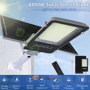 LED Street Light Solar Power Lamp Waterproof with Pole Remote Control for Garden - Picture 1 of 62