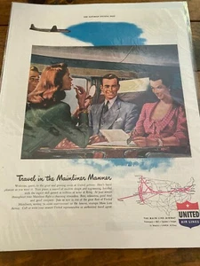 Vintage 1947 United Air Lines Mainline Manner Woman Eyeing Woman ad - Picture 1 of 1