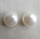 FOR NON-PIERCED EARS / GENUINE CULTURED PEARL CLIP-ON STUD EARRINGS / WHITE