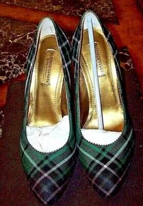 CELEBRITY STYLIST: NEW w/BOX BOTTEGA VENETA PUMPS w/4" HEELS PLAID SZ7 FREE SHIP - Picture 1 of 9