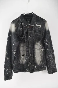 Heritage America Mens Gray Distressed Denim Jean Jacket Size XL - Picture 1 of 7