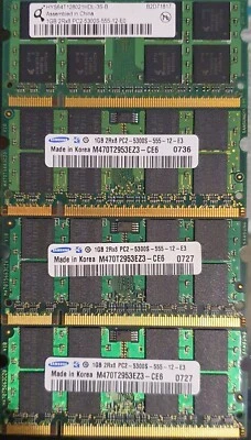 Samsung 1x2 und 4x1 GB RAM Riegel Arbeitsspeicher 2Rx8 PC2-5300S - Bild 1 von 4