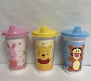 Tupperware Disney Winnie The Pooh, Piglet, Tigger Tumblers Set & Sipper Seals - Picture 1 of 6