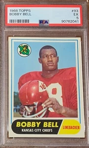 1968 Topps Football #93 Bobby Bell Kansas City Chiefs PSA 5 Nicely Centered - Picture 1 of 2