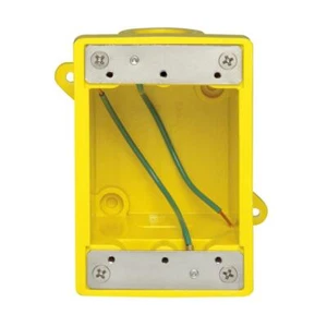 Leviton FD Box 2 KO Öffnungen 1/2 Zoll für gerade/verriegelnde Steckdose, gelb - Bild 1 von 1