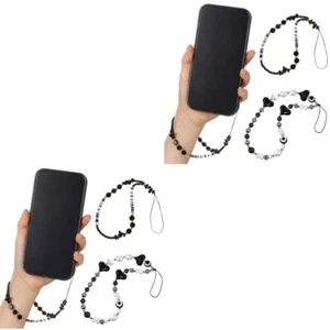 2 Pack Handy Kette Perlenbesetztes Handy-Schlüsselband Lanyard Mit - Zdjęcie 1 z 12