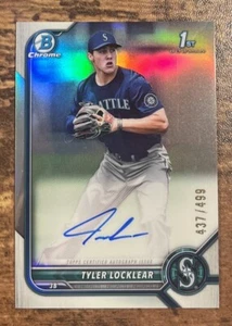 TYLER LOCKLEAR 1st Bowman Refractor Auto /499 #CDA-TL - 2022 Bowman Draft - Picture 1 of 2