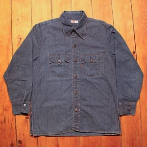 Vintage  1970s Levi’s  Big E  Denim Shirt Orange Tab  Size L    Made in USA - Picture 1 of 5
