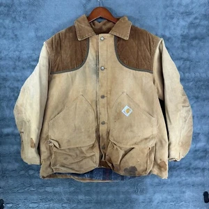 Carhartt Cb906 Mens XL Canvas Blanket Liner Hood Jacket GRUNGE THRASHED DISTRESS - Picture 1 of 10