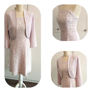Condici Lilac Embossed Lined Dress Plain Lilac Bolero Outfit Sz 8 New With Tags - Picture 1 of 21