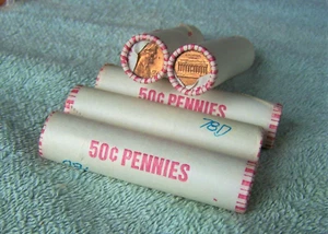 1978-D *Original Bank Wrapped * Uncirculated Lincoln Cent Roll - OBW Penny's (X) - Picture 1 of 9