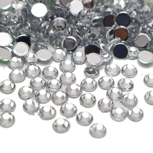 2000 Clear Crystal Acrylic Round Faceted Flatback Rhinestone Gem 4mm SS16 Nail - Picture 1 of 10