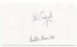 Al Veigel Signed 3x5 Index Card Autograph Baseball MLB 1939 Boston Bees - Picture 1 of 2