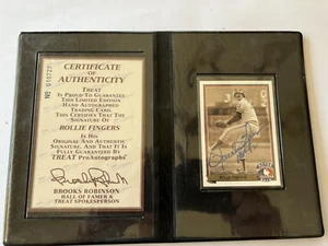 Tarjeta de béisbol autografiada por Rollie Fingers Upper Deck Heroes de 1992 con certificado de autenticidad - Imagen 1 de 4