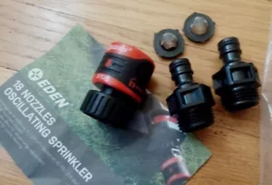 EDEN Garden Hose Fitting Set Quick Connect Water Stop Male (2) Female (1) - NEW - Picture 1 of 1