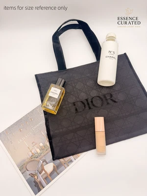 Christian Dior Mesh Tote Bag Black See-Through CD Logo VIP Gift 16x15x6 New - Image 1 of 4